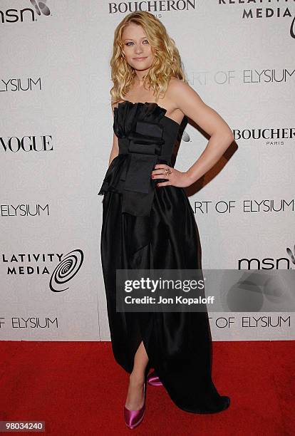 Actress Emilie de Ravin arrives at The Art of Elysium's 3rd Annual Black-Tie Charity Gala "Heaven" at 9900 Wilshire Blvd on January 16, 2010 in...