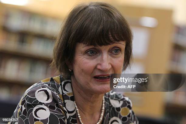 British Minister for the Olympics, Tessa Jowell, offers a press conference during a forum on the Olympic Games and the World Cup promoted by the...