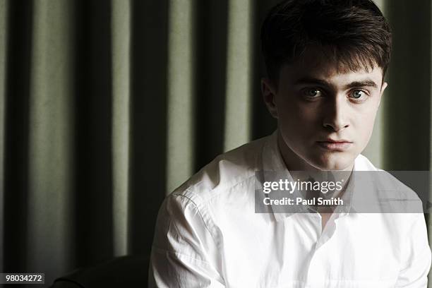 Actor Daniel Radcliffe poses for a portrait shoot for ES magazine in London on August 28, 2007.