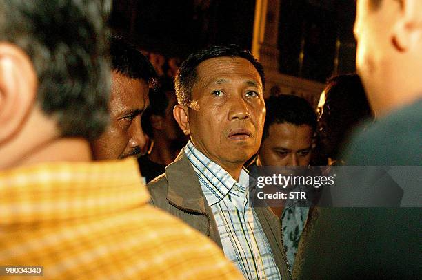 Bali Chief of Police Made Manghu Pastika surveys the scene of a bomb damaged street in Kuta, on the island of Bali, 01 October 2005. At least 23...