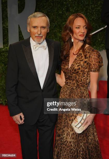 Actor Dennis Hopper and wife Victoria Duffy arrive at the 2009 Vanity Fair Oscar Party hosted by Graydon Carter held at the Sunset Tower on February...
