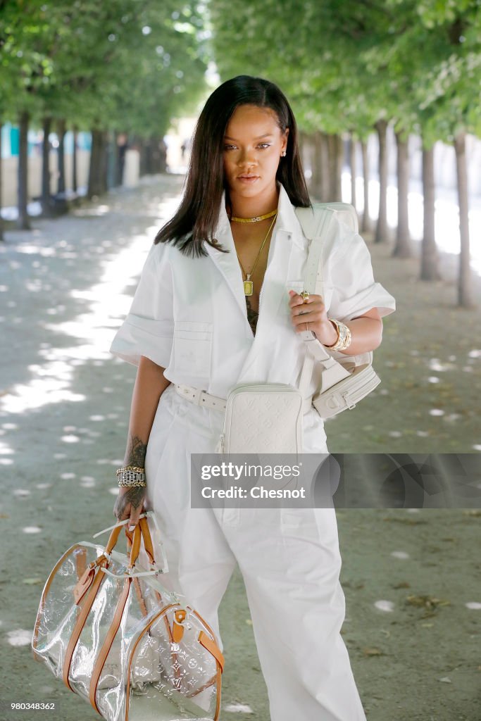 Singer Rihanna attends the Louis Vuitton Menswear Spring/Summer 2019 ...