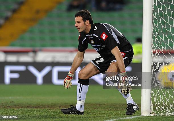 Samir Handanovic goal keeper of Udinese looks on during the Serie A match between Udinese Calcio and AC Chievo Verona at Stadio Friuli on March 24,...