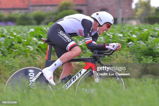 Louis Vervaeke of Belgium and Team Sunweb / during the 119th Belgian Road Championship 2018 a 43,2km individual time trial stage from Anzegem to...