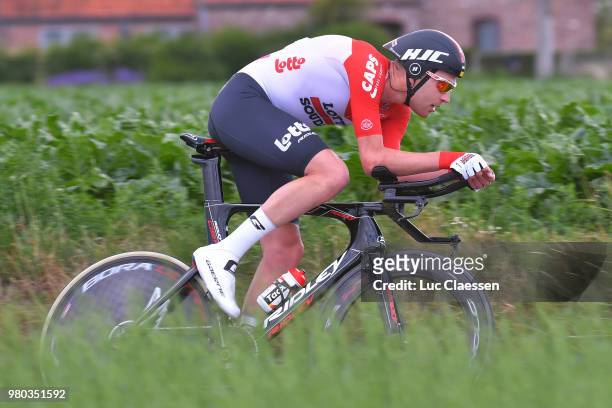 Frederik Frison of Belgium and Team Lotto Soudal / during the 119th Belgian Road Championship 2018 a 43,2km individual time trial stage from Anzegem...