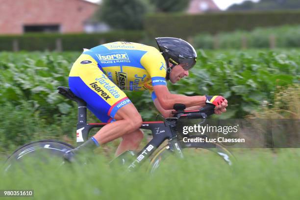 David Boucher of Belgium and Team Tarteletto - Isorex / during the 119th Belgian Road Championship 2018 a 43,2km individual time trial stage from...