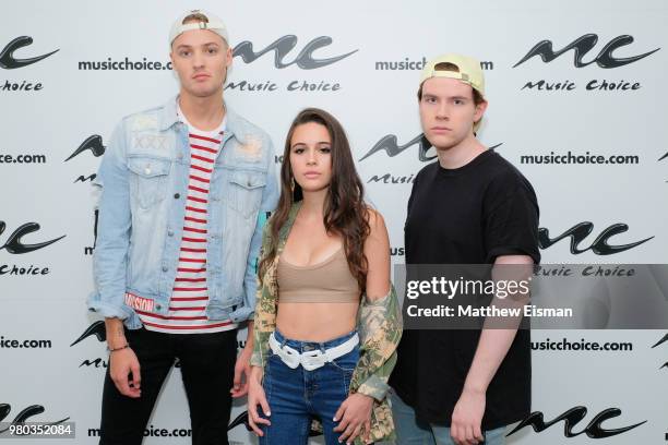 Tobias Danielsson AKA ToWonder, Bea Miller and Samuel Brandt AKA Severo visit Music Choice on June 21, 2018 in New York City.