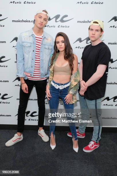 Tobias Danielsson AKA ToWonder, Bea Miller and Samuel Brandt AKA Severo visit Music Choice on June 21, 2018 in New York City.