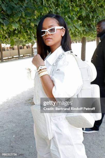 Singer Rihanna attends the Louis Vuitton Menswear Spring/Summer 2019 show as part of Paris Fashion Week on June 21, 2018 in Paris, France.