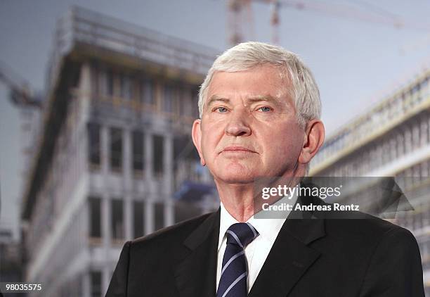 Ernst Uhrlau, head of the German intelligence service, the BND, attends the topping-out ceremony of the new German Intelligence service building on...