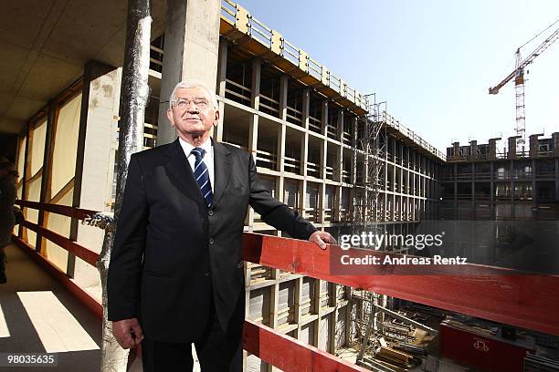 Ernst Uhrlau, head of the German intelligence service, the BND, attends the topping-out ceremony of the new German Intelligence service building on...