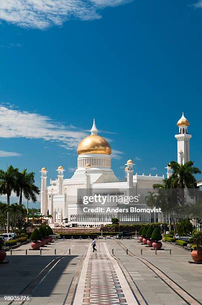 omar ali saifuddien mosque - bandar seri begawan stock pictures, royalty-free photos & images