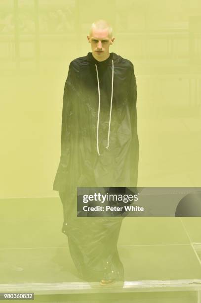 Model walks the runway during the Rick Owens Menswear Spring/Summer 2019 show as part of Paris Fashion Week on June 21, 2018 in Paris, France.