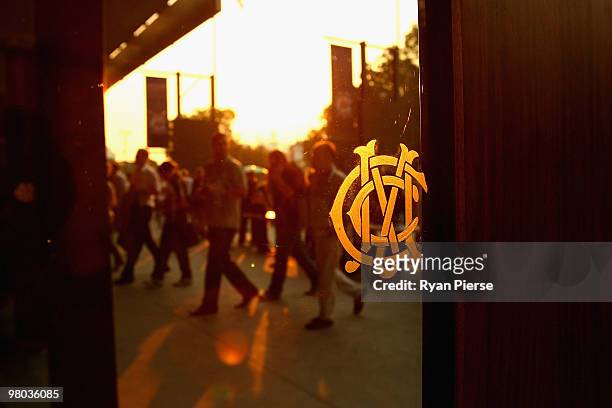 Fans stream into the MCG before the round one AFL match between the Richmond Tigers and Carlton Blues at the Melbourne Cricket Ground on March 25,...