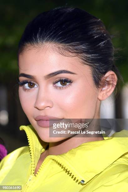 Kylie Jenner attends the Louis Vuitton Menswear Spring/Summer 2019 show as part of Paris Fashion Week on June 21, 2018 in Paris, France.
