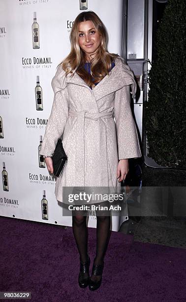 Television personality Whitney Port, wearing an coat by Rebecca Taylor and purse by Rachel Roy, attends the Ecco Domani Fashion Foundation's Wine to...