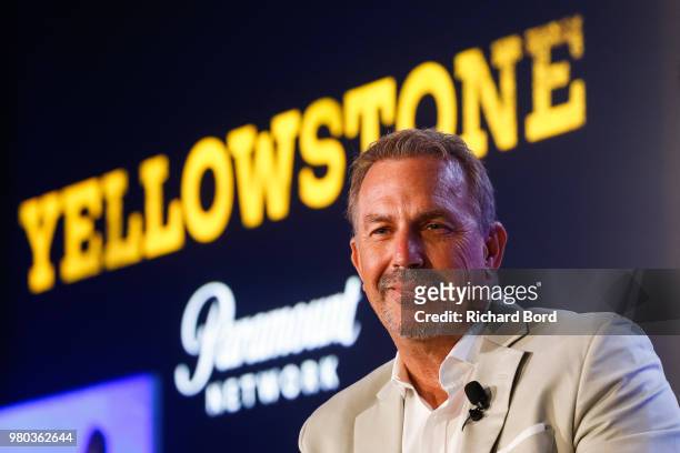Kevin Costner attends 'A conversation with Kevin Costner from Paramount Network and Yellowstone' during the Cannes Lions Festival 2018 on June 21,...
