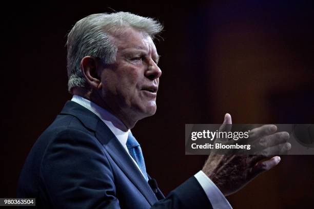 Butch Otter, governor of Idaho, speaks during the SelectUSA Investment Summit in National Harbor, Maryland, U.S., on Thursday, June 21, 2018. The...