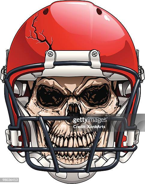 football helmet skull - skull helmet stock illustrations