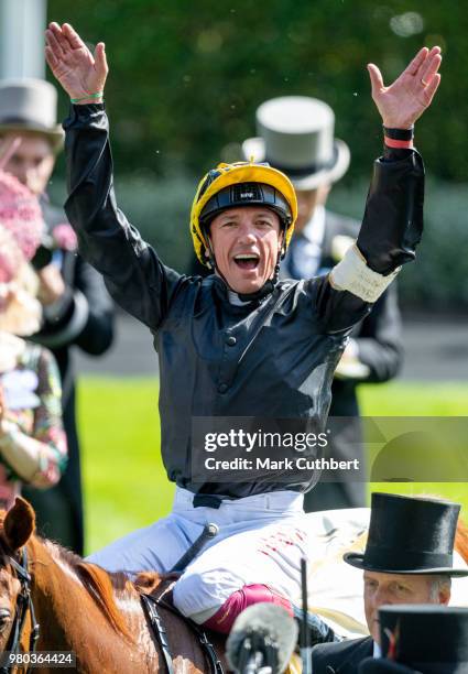 Frankie Dettori after winning The gold Cup at Royal Ascot Day 3 at Ascot Racecourse on June 21, 2018 in Ascot, United Kingdom.