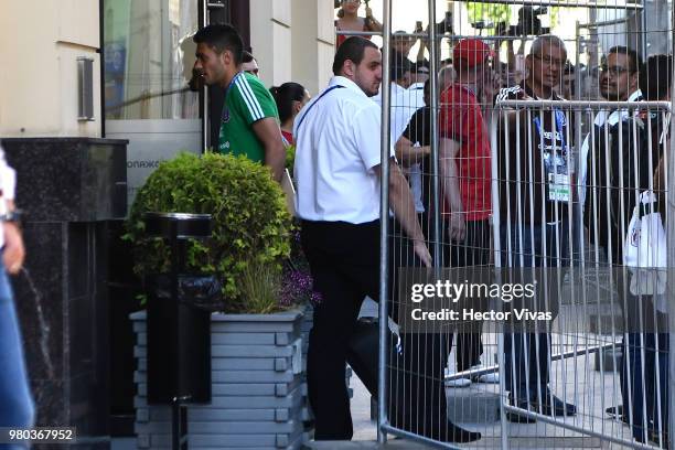 Raul Jimenez of Mexico, during the arrival of Mexico at Mercure Hotel ahead of the match against Korea on June 21, 2018 in Rostov-on-Don, Russia.