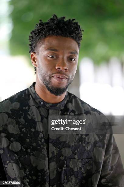 Chadwick Boseman attends the Louis Vuitton Menswear Spring/Summer 2019 show as part of Paris Fashion Week on June 21, 2018 in Paris, France.