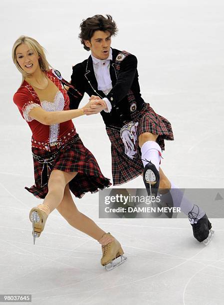 Britain's Sinead Kerr and John Kerr perform their original dance during the Ice Dance competition at the World Figure Skating Championships on March...