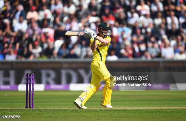 Shaun Marsh of Australia batting during the 4th Royal London ODI match between England and Australia at Emirates Durham ICG on June 21, 2018 in...