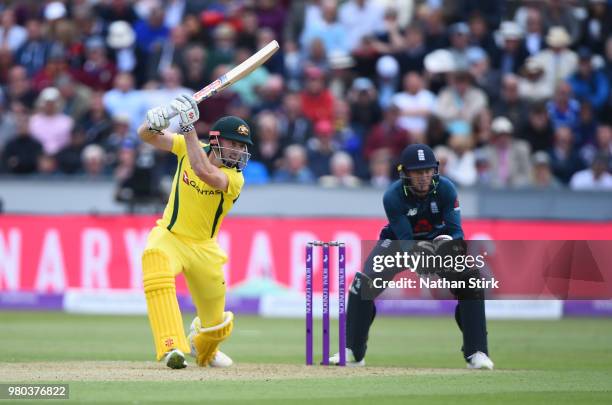 Shaun Marsh of Australia batting during the 4th Royal London ODI match between England and Australia at Emirates Durham ICG on June 21, 2018 in...