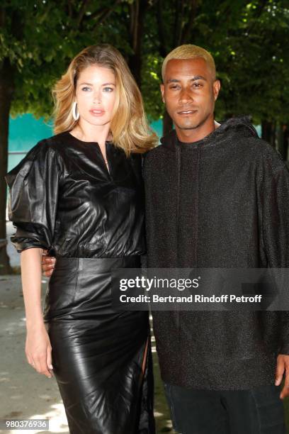 Model Doutzen Kroes and her husband Sunnery James attend the Louis Vuitton Menswear Spring/Summer 2019 show as part of Paris Fashion Week on June 21,...