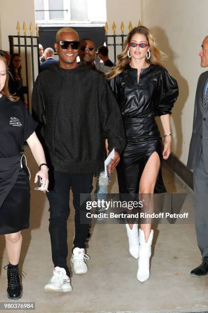 Model Doutzen Kroes and her husband Sunnery James attend the Louis Vuitton Menswear Spring/Summer 2019 show as part of Paris Fashion Week on June 21,...