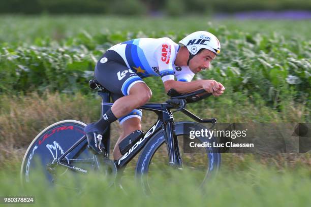 Victor Campenaerts of Belgium and Team Lotto Soudal / during the 119th Belgian Road Championship 2018 a 43,2km individual time trial stage from...