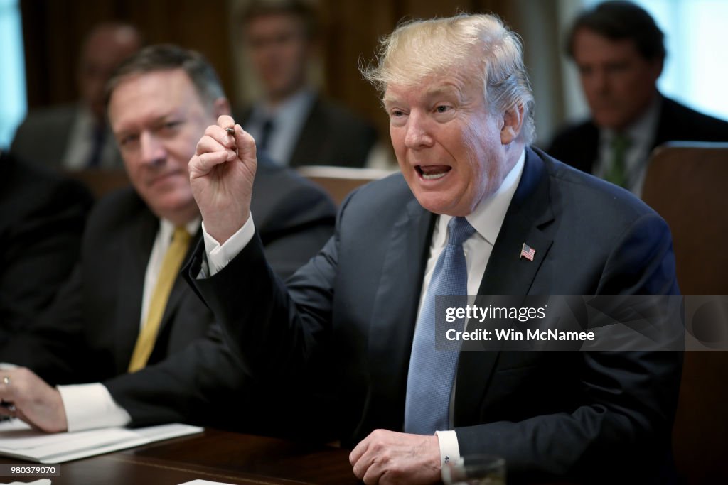 President Trump Holds Cabinet Meeting At The White House