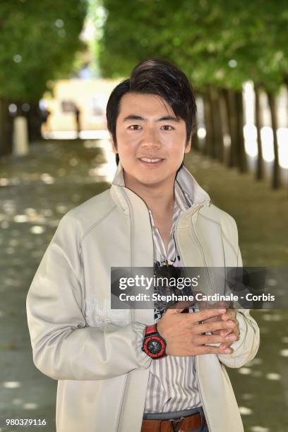 Pianist Lang Lang attends the Louis Vuitton Menswear Spring/Summer 2019 show as part of Paris Fashion Week Week on June 21, 2018 in Paris, France.