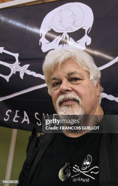 Captain Paul Watson, a Canadian animal rights and environmental activist, poses on March 25, 2010 in Paris, prior to a press conference to present...