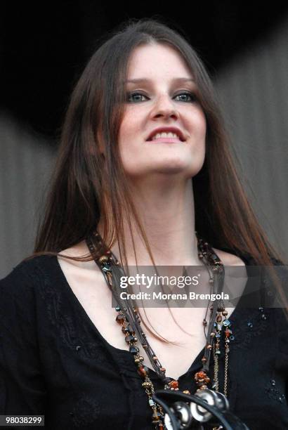 Irene Fornaciari performs in support of his father Zucchero at San Siro stadium on June 08, 2007 in Milan, Italy.