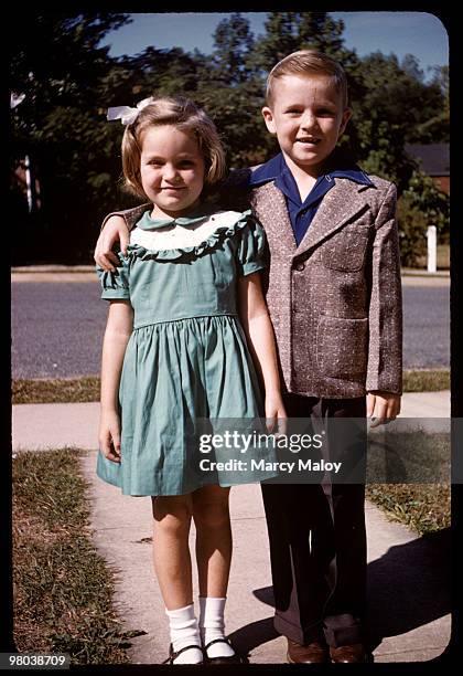 caucasian brother and sister pose on easter i - old brother stock pictures, royalty-free photos & images