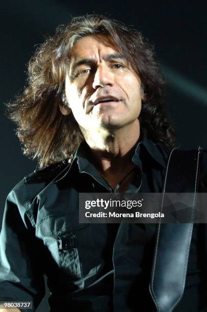 Ligabue performs at Datch forum on December 12, 2007 in Milan, Italy.