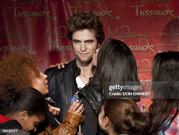 Fans get to meet a wax figure of Hollywood heartthrob Robert Pattinson March 25, 2010 at Madame Tussauds in New York. The Twilight vampire and...