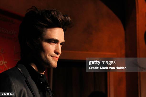 The Robert Pattinson wax figure is unveiled at Madame Tussauds on March 25, 2010 in New York City.