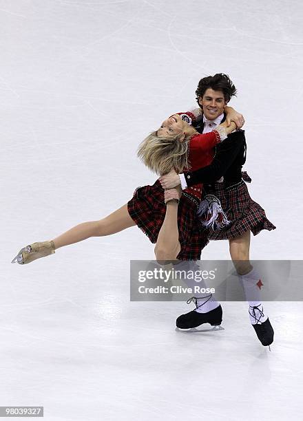 Sinead Kerr and John Kerr of Great Britain compete in the Ice Dance Original Dance during the 2010 ISU World Figure Skating Championships on March...