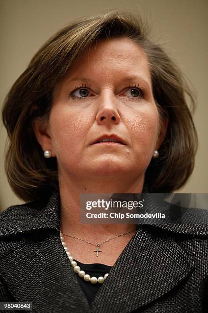 Federal Communications Commissioner Meredith Attwell Baker testifies before the House Energy and Commerce Committee's Communications, Technology, and...