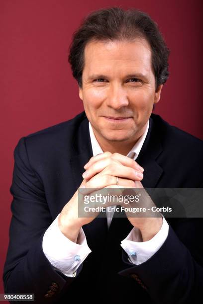 Journalist Guillaume Debre poses during a portrait session in Paris, France on .