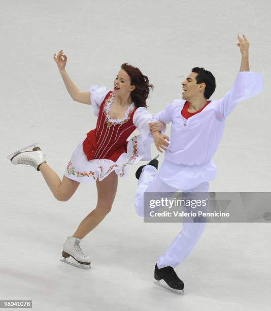 Anna Cappellini and Luca Lanotte of Italy compete in the Ice Dance Original Dance during the 2010 ISU World Figure Skating Championships on March 25,...