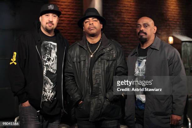 Real, Eric "Bobo" Correa and Sen Dog of the rap group Cypress Hill visit the fuse Studios on March 25, 2010 in New York City.