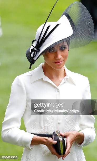 Meghan, Duchess of Sussex attends day 1 of Royal Ascot at Ascot Racecourse on June 19, 2018 in Ascot, England.