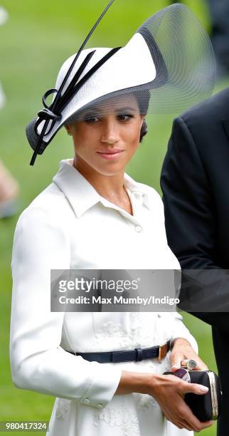 Meghan, Duchess of Sussex attends day 1 of Royal Ascot at Ascot Racecourse on June 19, 2018 in Ascot, England.