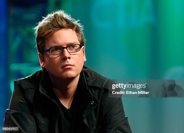 Twitter co-founder Biz Stone attends a round-table discussion at the International CTIA Wireless 2010 convention at the Las Vegas Convention Center...