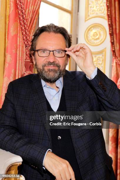 Politician Frederic Lefebvre poses during a portrait session in Paris, France on .