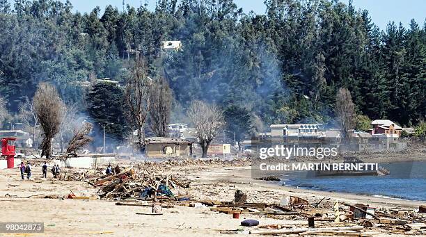 View of Dichato seaside resort, some 460 km south of Santiago, that was damaged by the February 27th earthquake, on March 23, 2010. The massive...